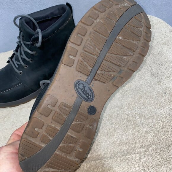 Chaco Black Leather Mid Boots Men’s 9.5 | Casual Outdoor Comfort Lace Up - Picture 9 of 9